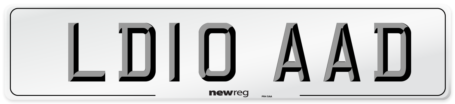 LD10 AAD Number Plate from New Reg